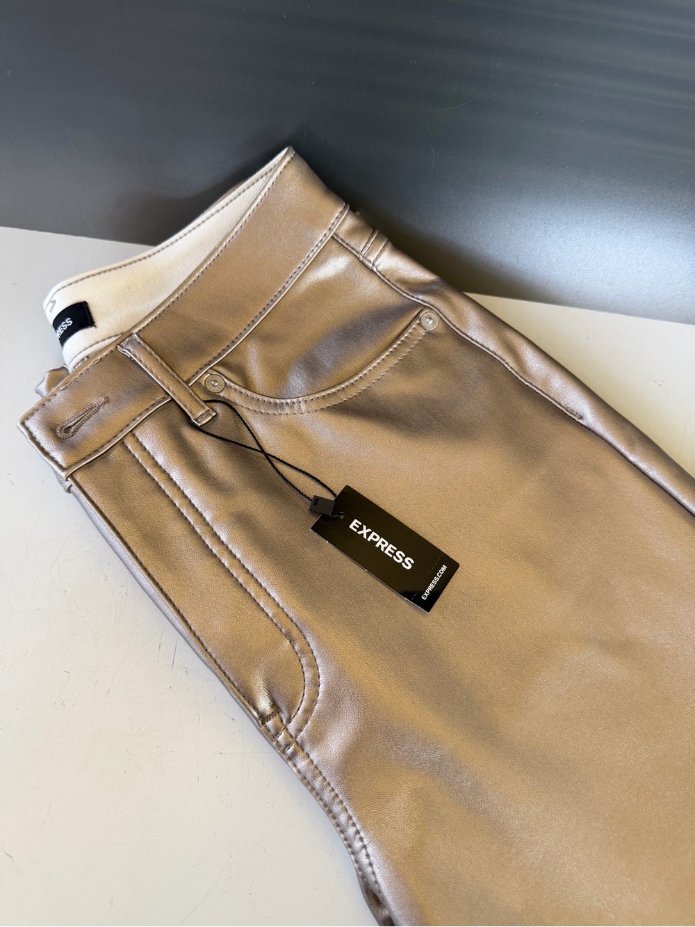Express Metallic Gold Skinny Pants